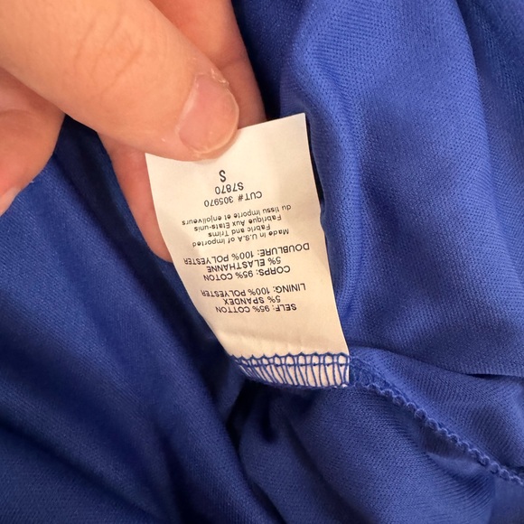 Lush Hawaiian floral mini skirt stretch blue cross over front size small - Picture 7 of 9